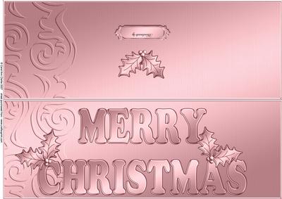 Large Dl Xmas Holly Quick Cut and Fold Card