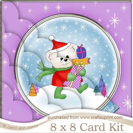 8 x 8 Cute Xmas Teddy Kit with Scalloped Corners