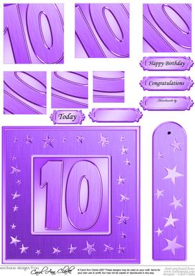10th Bright Metallic Age Quick Card with Twisted Pyramage