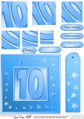 10th Bright Metallic Age Quick Card with Twisted Pyramage