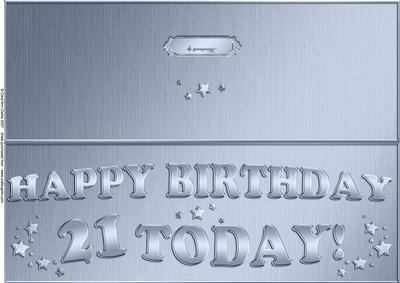 Large Dl 21st Birthday Quick Cut and Fold Card