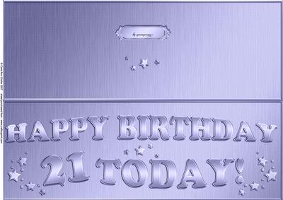 Large Dl 21st Birthday Quick Cut and Fold Card