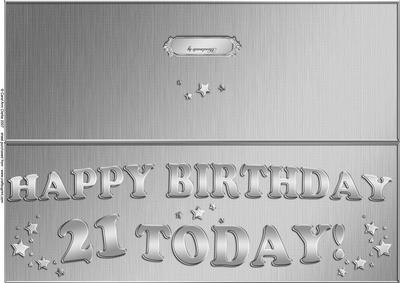 Large Dl 21st Birthday Quick Cut and Fold Card