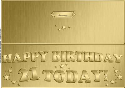 Large Dl 21st Birthday Quick Cut and Fold Card