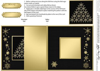 Christmas Snowflake Tree - No-Hole Fold Back Card