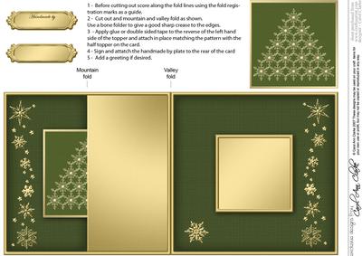 Christmas Snowflake Tree - No-Hole Fold Back Card