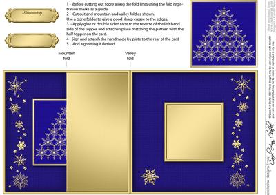 Christmas Snowflake Tree - No-Hole Fold Back Card