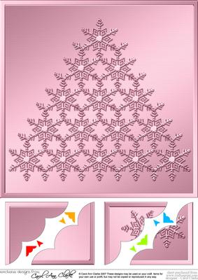 8 x 8 Xmas Snowflake Tree Scalloped Corner Topper