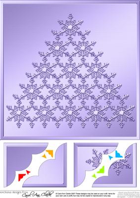 8 x 8 Xmas Snowflake Tree Scalloped Corner Topper