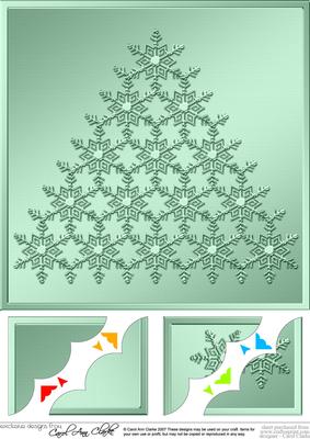 8 x 8 Xmas Snowflake Tree Scalloped Corner Topper
