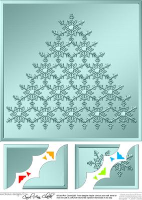 8 x 8 Xmas Snowflake Tree Scalloped Corner Topper