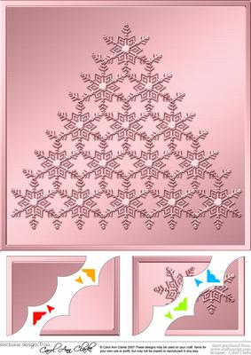 8 x 8 Xmas Snowflake Tree Scalloped Corner Topper