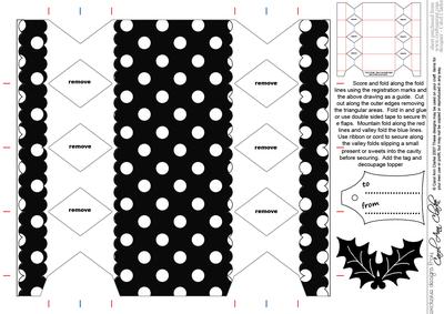 Monochrome Cracker Shaped Treat or Favour Box