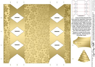 Metallic Snowflakes Cracker Shaped Treat or Favour Box