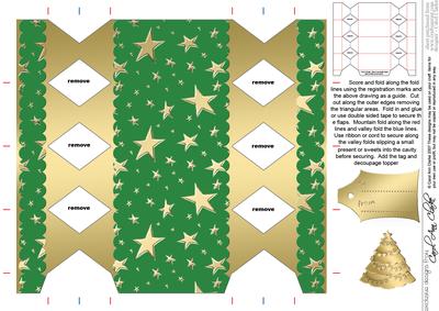 Gold Stars Cracker Shaped Treat or Favour Box