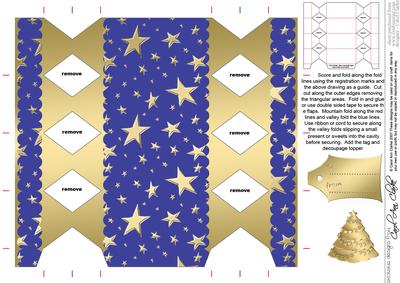 Gold Stars Cracker Shaped Treat or Favour Box