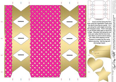 Gold Polka Dots Cracker Shaped Treat or Favour Box