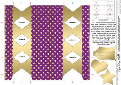 Gold Polka Dots Cracker Shaped Treat or Favour Box