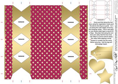 Gold Polka Dots Cracker Shaped Treat or Favour Box