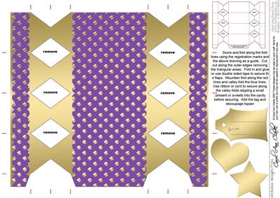 Gold Polka Dots Cracker Shaped Treat or Favour Box