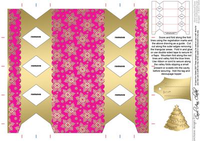 Gold Snowflakes Cracker Shaped Treat or Favour Box