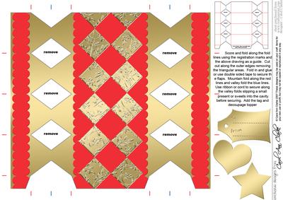 Metallic Diamonds Cracker Shaped Treat or Favour Box