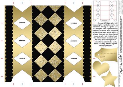 Metallic Diamonds Cracker Shaped Treat or Favour Box