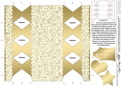 Gold Swirls Cracker Shaped Treat or Favour Box