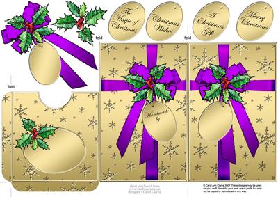 Elegant Christmas Holly Parcel Lottery Wallet Card