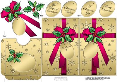 Elegant Christmas Holly Parcel Lottery Wallet Card