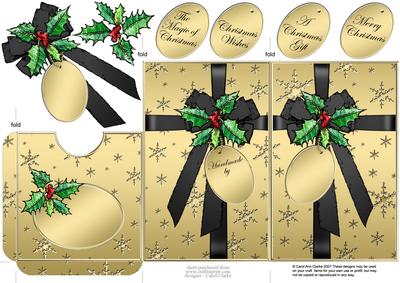 Elegant Christmas Holly Parcel Lottery Wallet Card