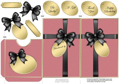 Elegant Gift Parcel Lottery Wallet Card