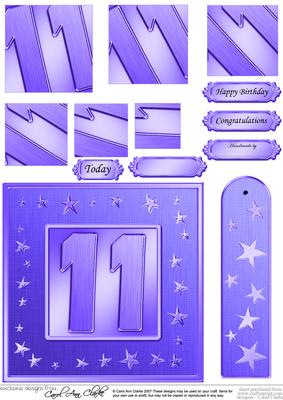 11th Bright Metallic Age Quick Card with Twisted Pyramage