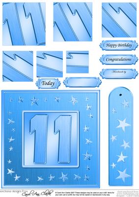 11th Bright Metallic Age Quick Card with Twisted Pyramage