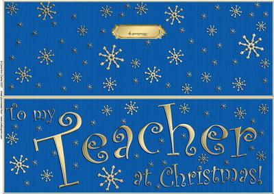 Large Dl to My Teacher Christmas Quick Cut and Fold Card