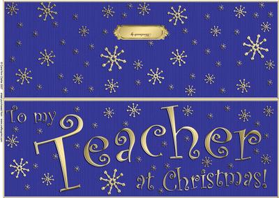 Large Dl to My Teacher Christmas Quick Cut and Fold Card