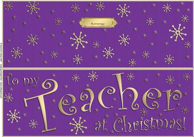 Large Dl to My Teacher Christmas Quick Cut and Fold Card