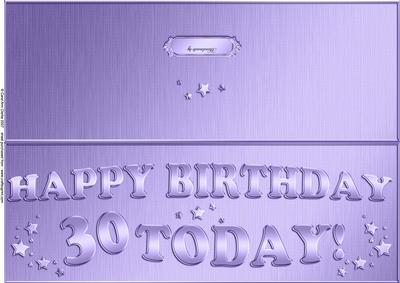 Large Dl 30th Birthday Quick Cut and Fold Card