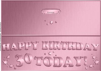 Large Dl 30th Birthday Quick Cut and Fold Card