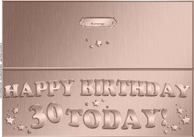Large Dl 30th Birthday Quick Cut and Fold Card