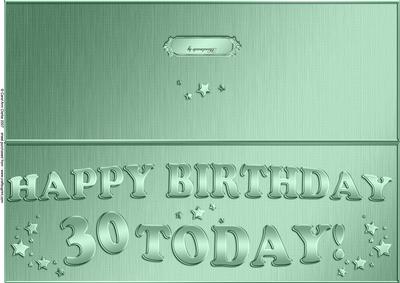 Large Dl 30th Birthday Quick Cut and Fold Card