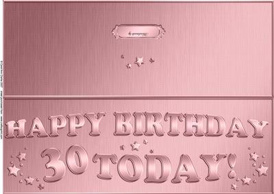 Large Dl 30th Birthday Quick Cut and Fold Card