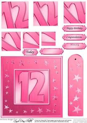 12th Bright Metallic Age Quick Card with Twisted Pyramage