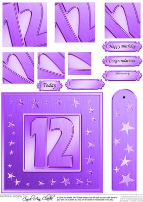 12th Bright Metallic Age Quick Card with Twisted Pyramage
