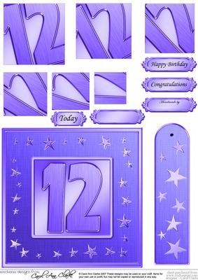 12th Bright Metallic Age Quick Card with Twisted Pyramage