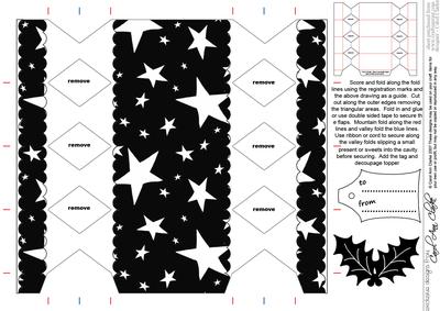 Monochrome Cracker Shaped Treat or Favour Box