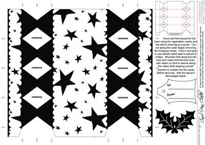 Monochrome Cracker Shaped Treat or Favour Box