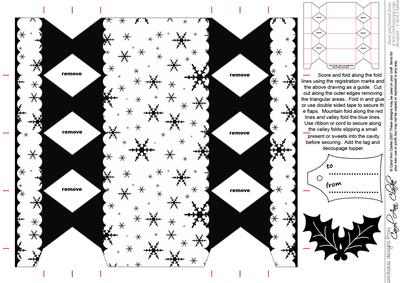 Monochrome Cracker Shaped Treat or Favour Box