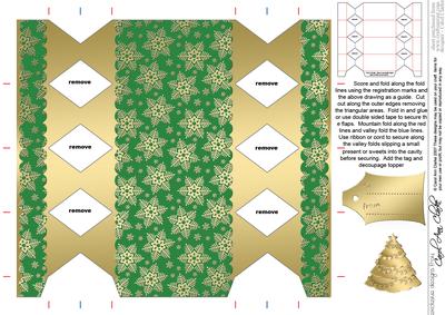 Gold Snowflakes Cracker Shaped Treat or Favour Box