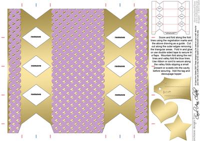 Gold Polka Dots Cracker Shaped Treat or Favour Box